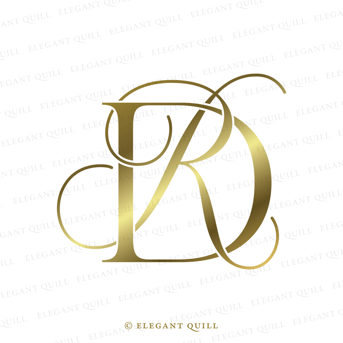 2 Letter Logo, RD Initials – Elegant Quill