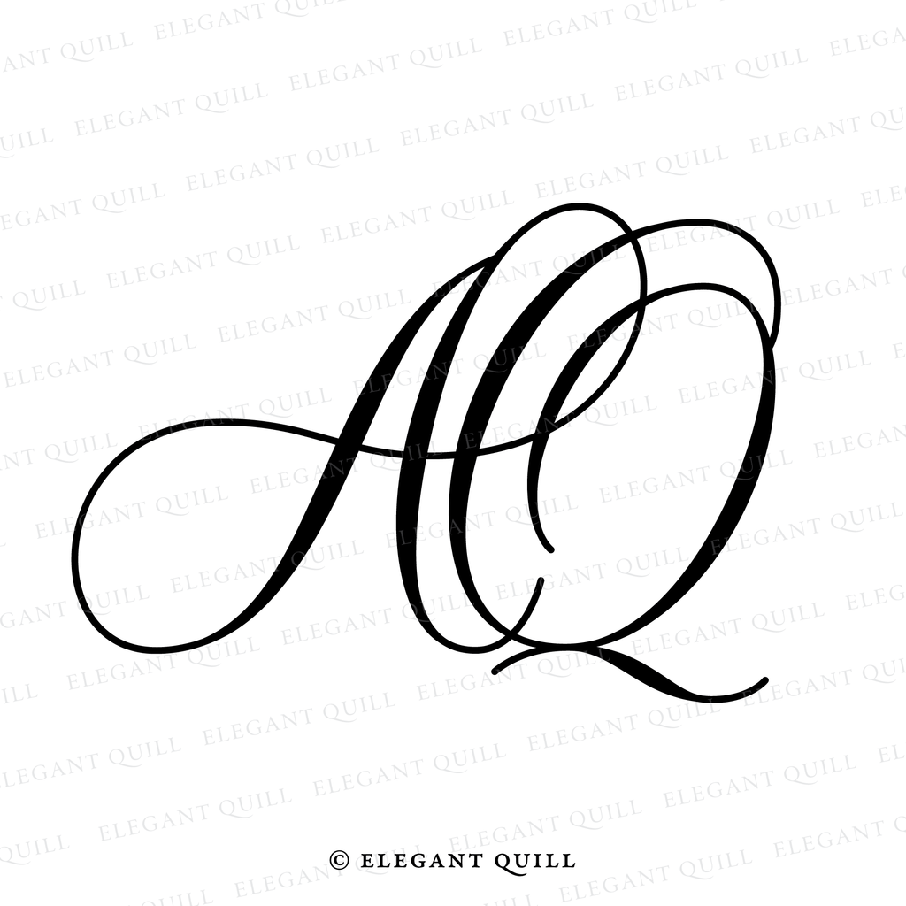 2 letter logo design, AQ initials