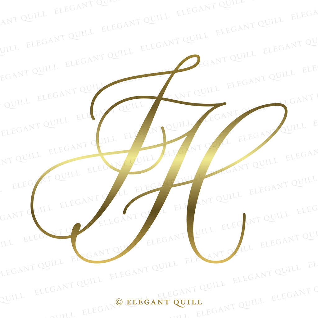 2 letter logo design, HJ initials