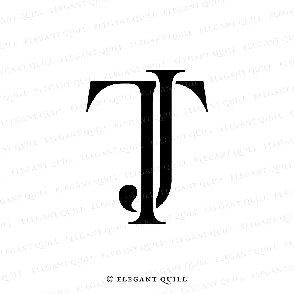 2 letter logo design, JT initials