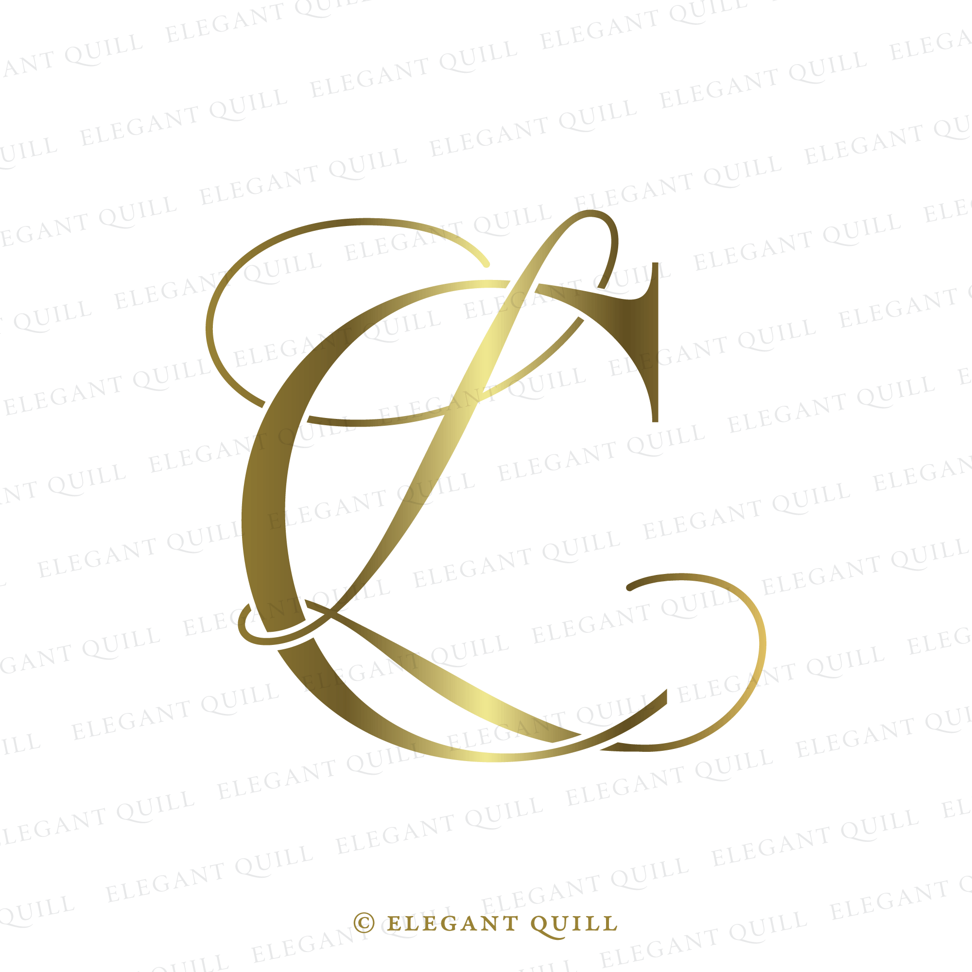 Lc Pinterest 2 Letter Logo Design, LC Initials – Elegant Quill