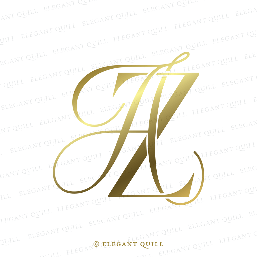 business logo design, AZ logo gold
