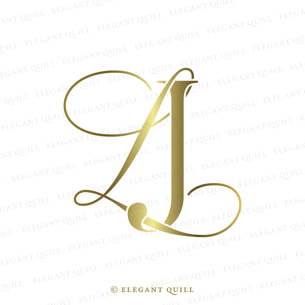 Lj Intials Design Business Logo Design, LJ Initials – Elegant Quill