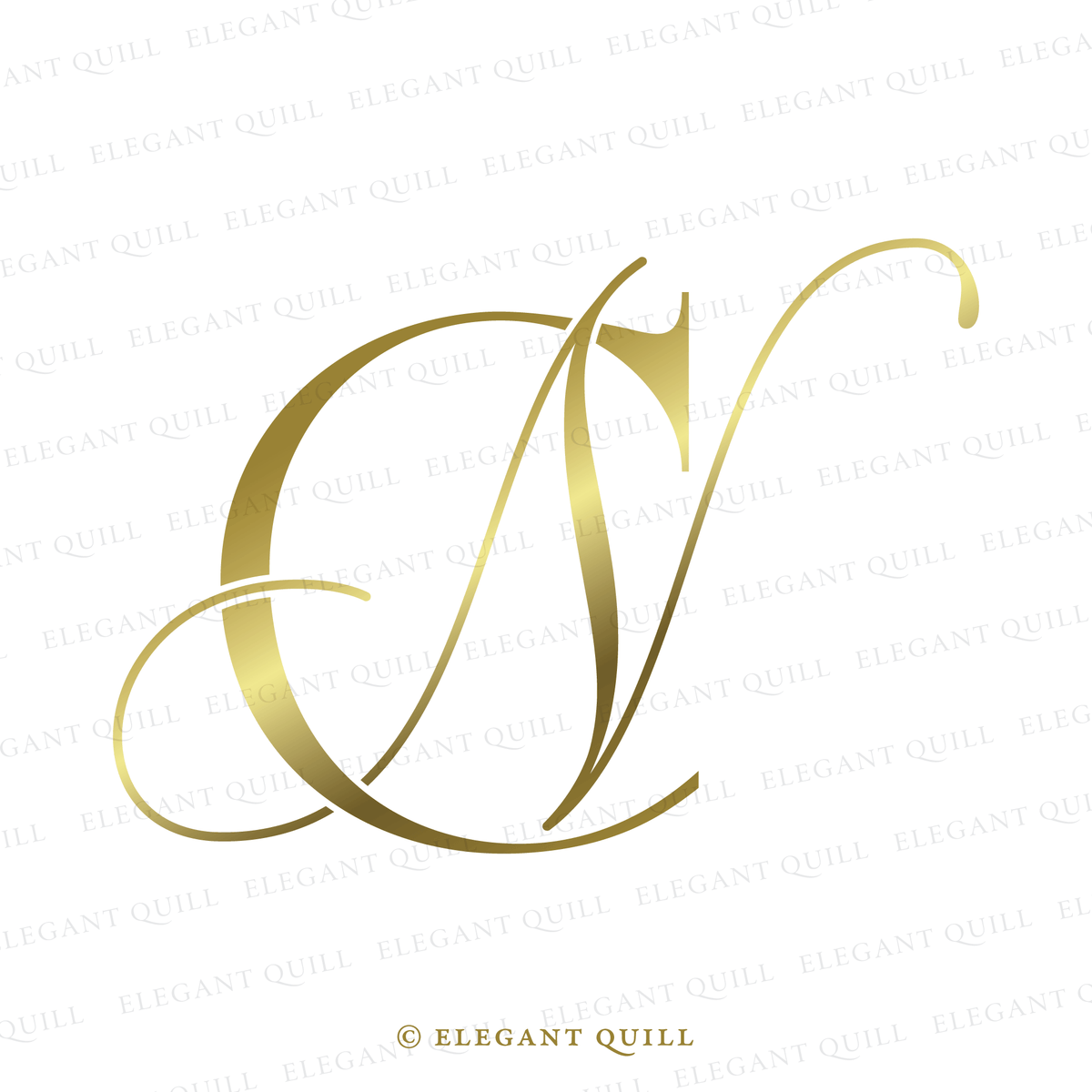 Business Logo Design, NC Initials – Elegant Quill