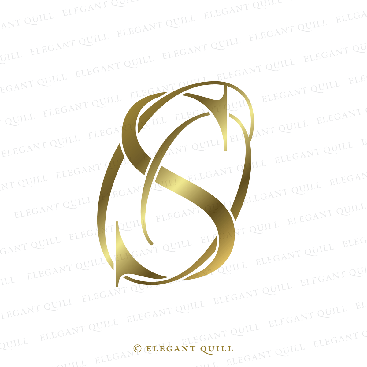 Business Logo Design, OS Initials – Elegant Quill