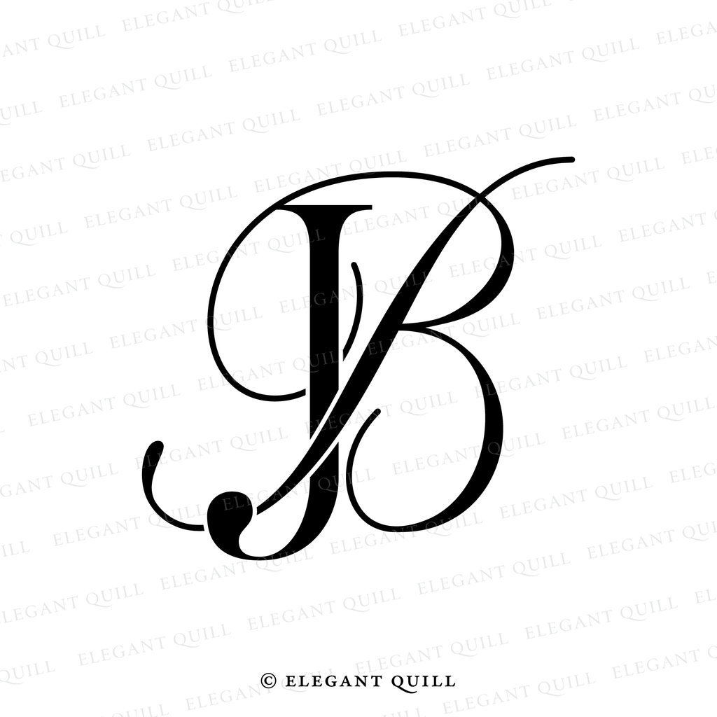 calligraphy logo, BJ initials