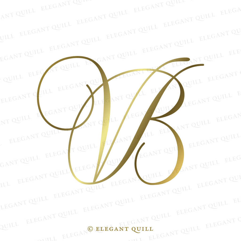 calligraphy logo, BV initials