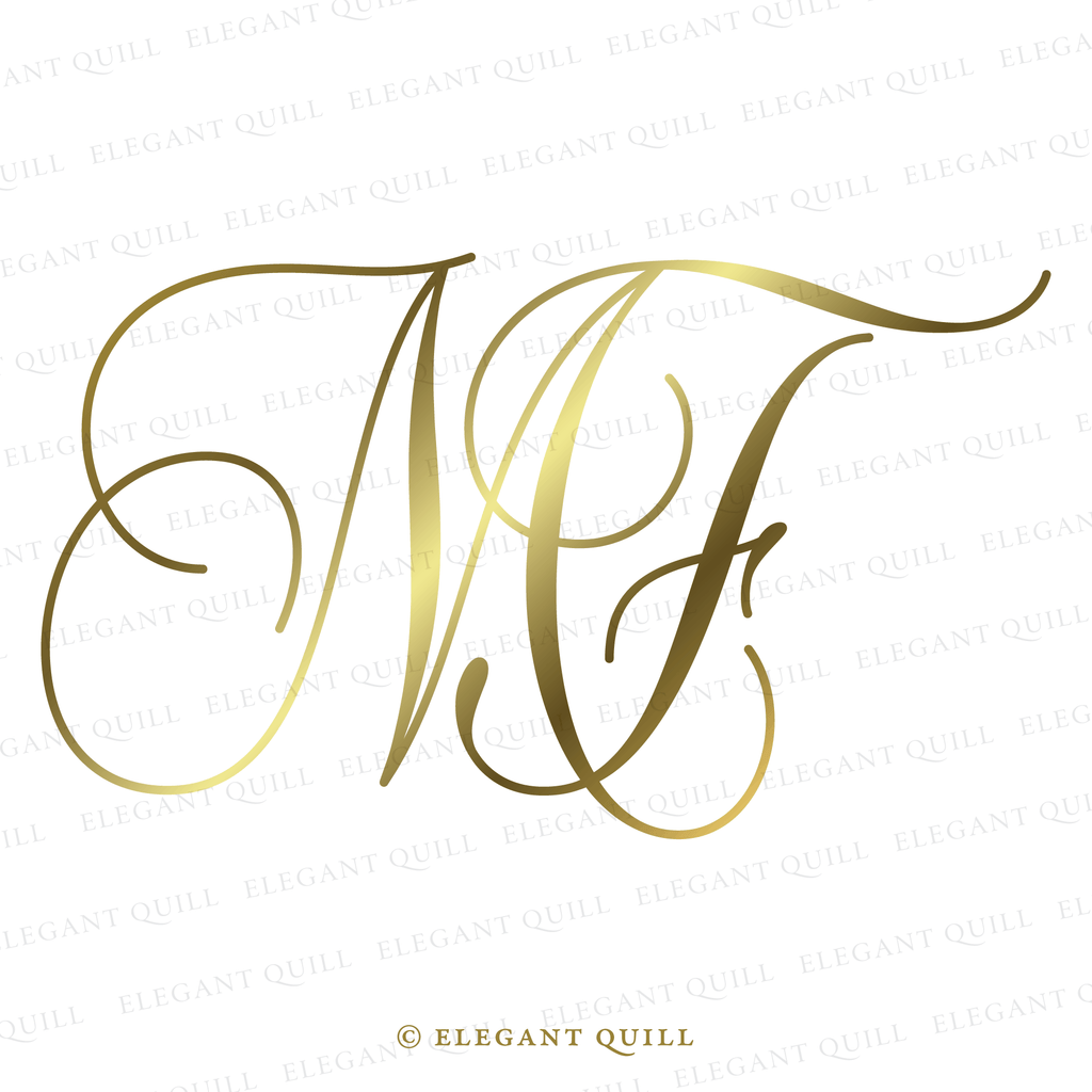 calligraphy logo, FM initials