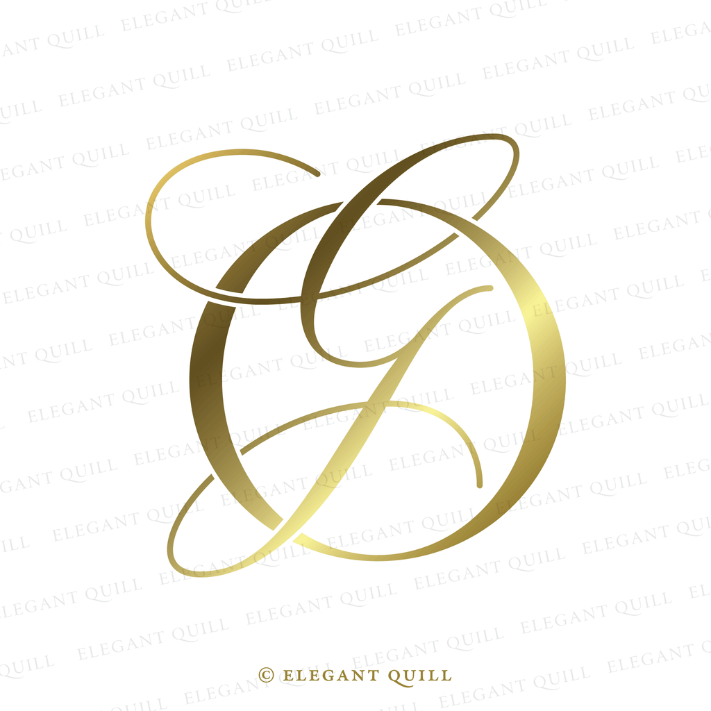 calligraphy logo, GO initials