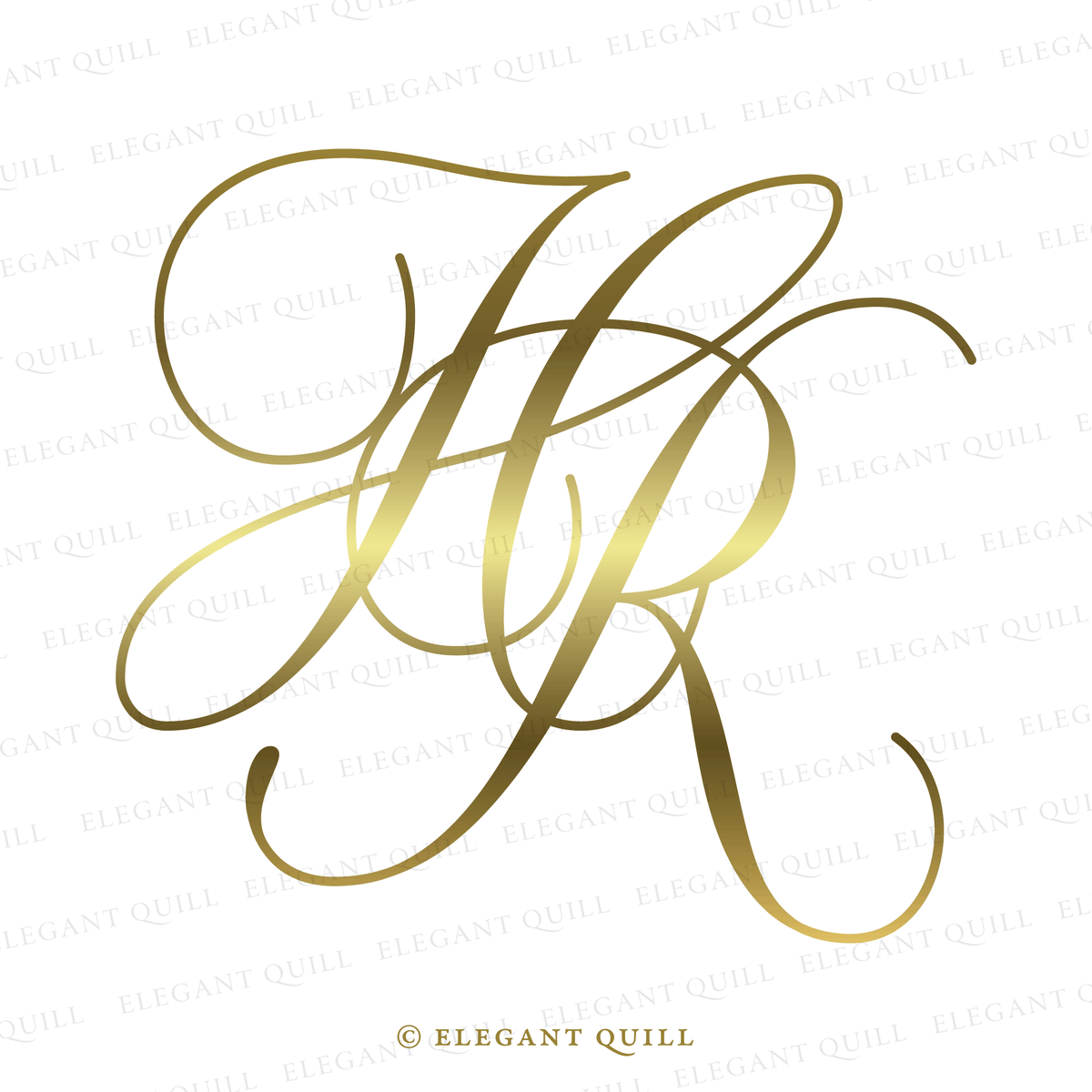 Calligraphy Logo, HR Initials – Elegant Quill