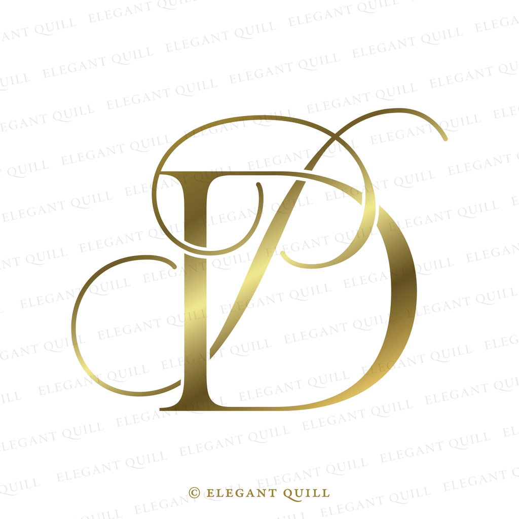 calligraphy logo, PD initials