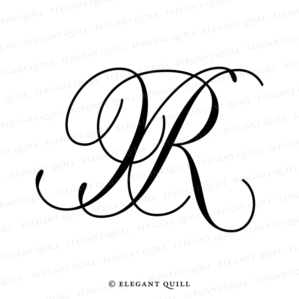 calligraphy logo, RX initials