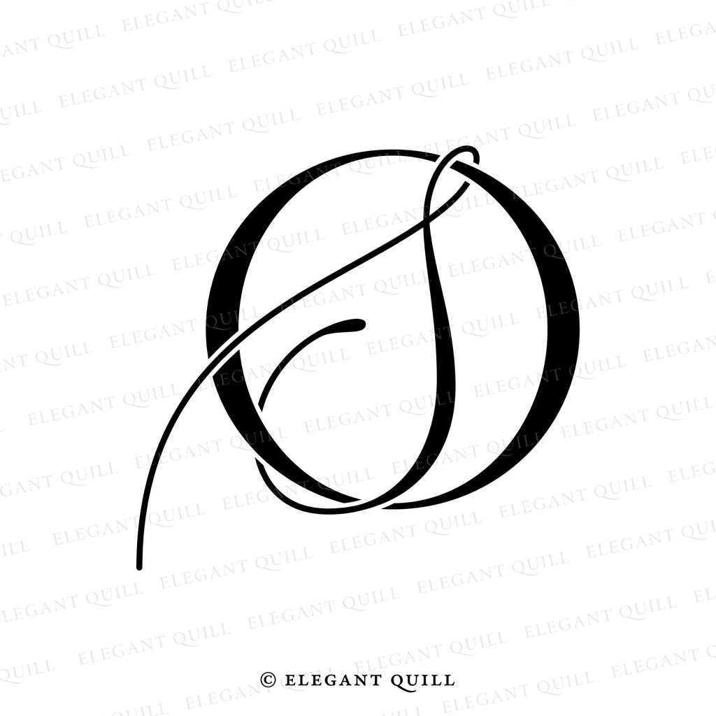 calligraphy logo, SO initials