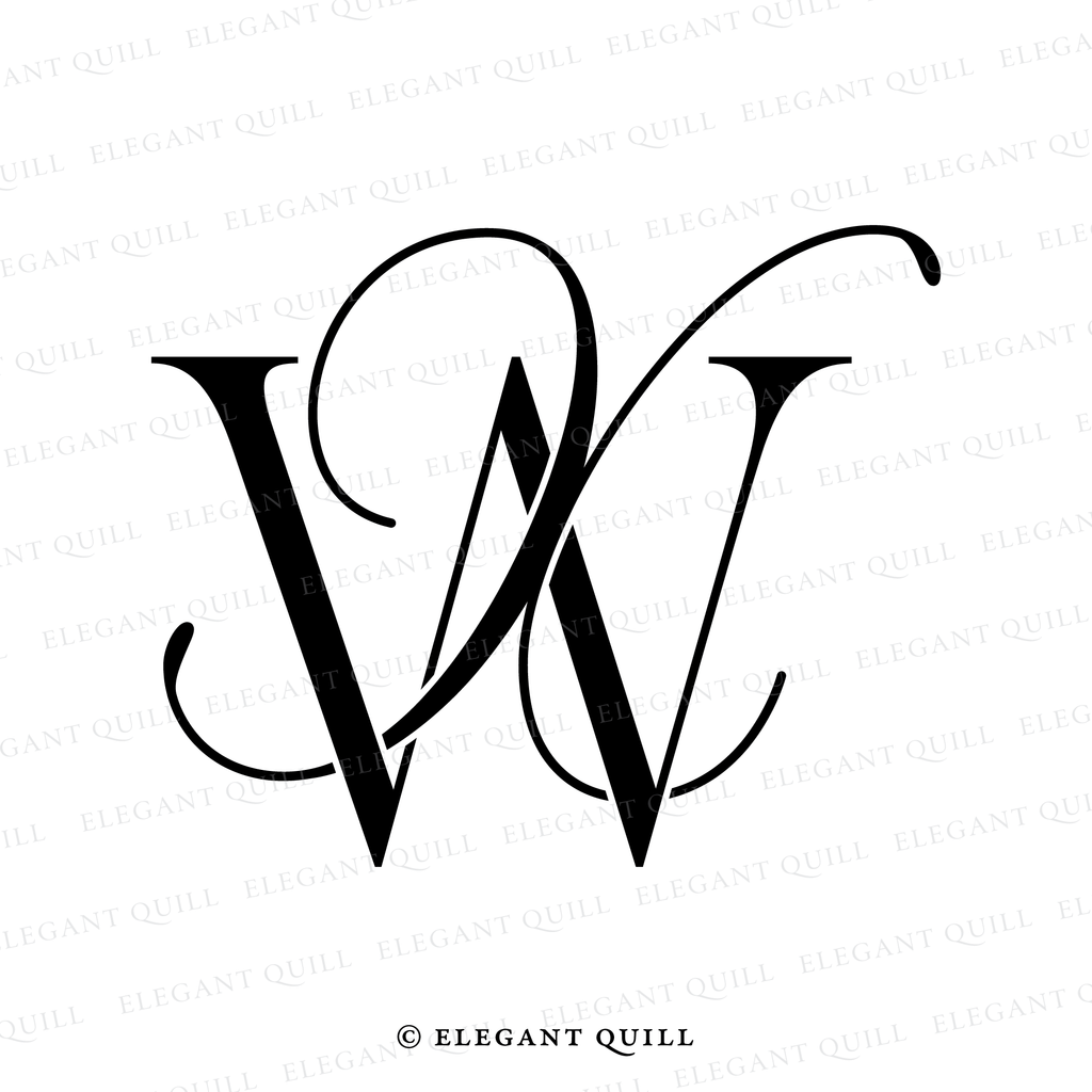 calligraphy logo, XW initials