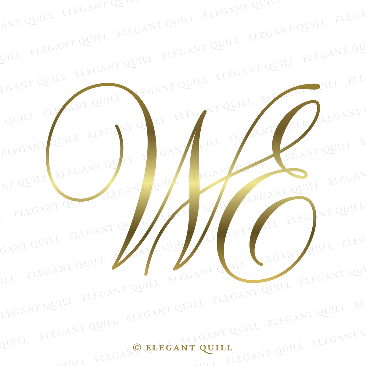 Dance Floor Monogram, EW Initials Logo – Elegant Quill