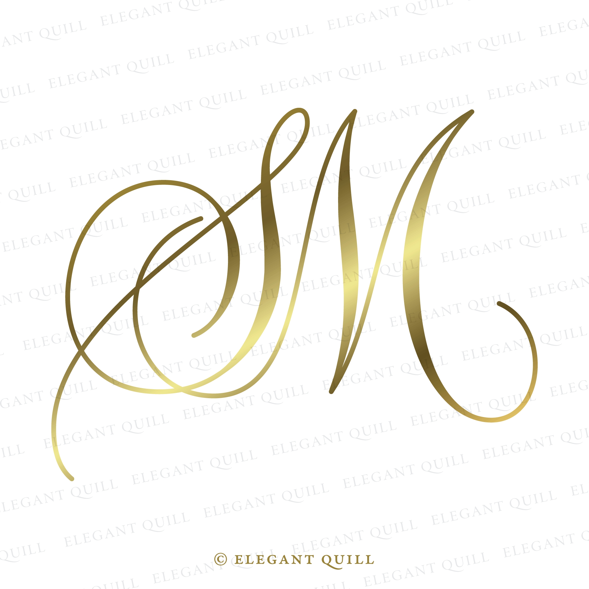 Initial letter MM, overlapping elegant monogram logo, luxury golden color  Stock Vector