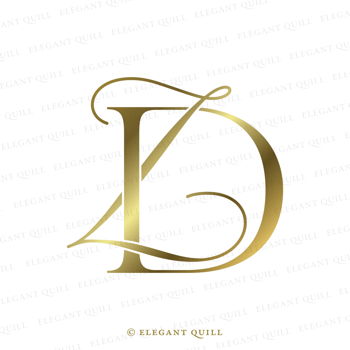 Dance Floor Monogram, ZD Initials Logo – Elegant Quill