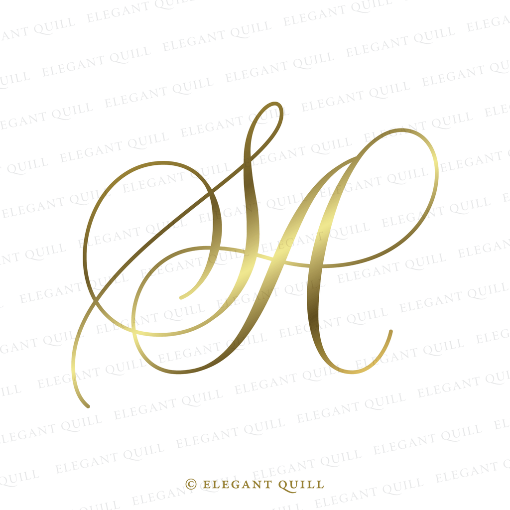Duogram Duogram, AS Initials Logo – Elegant Quill