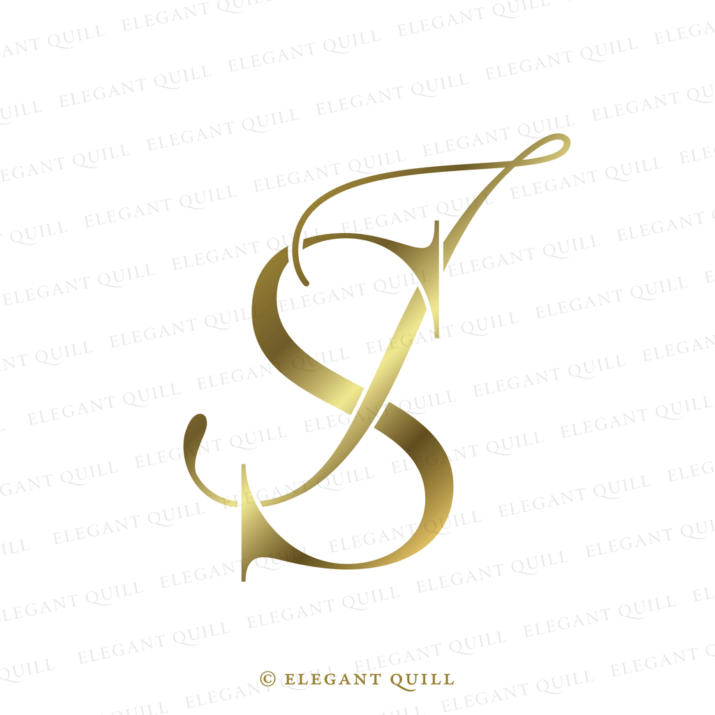 Duogram Duogram, IS Initials Logo – Elegant Quill