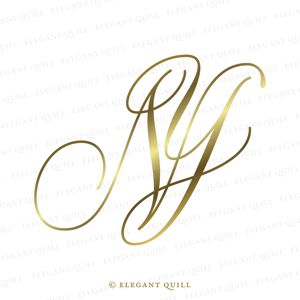 Wedding Monogram Design, YL Initials Logo – Elegant Quill