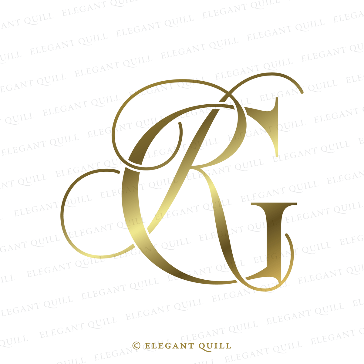 V R Intials Duogram, RG Initials Logo – Elegant Quill