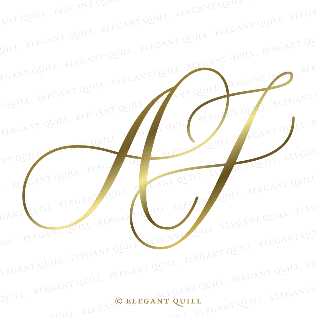 elegant logo, AJ initials