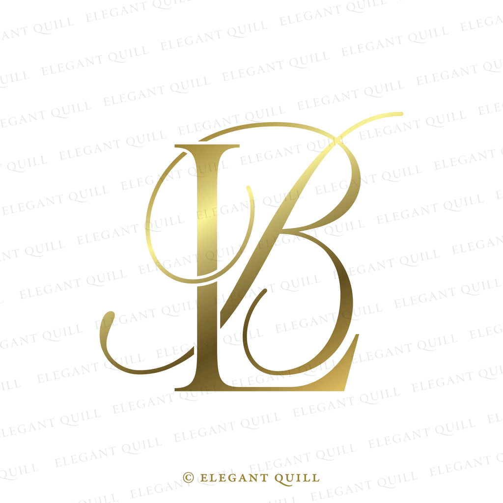 elegant logo, BL logo gold