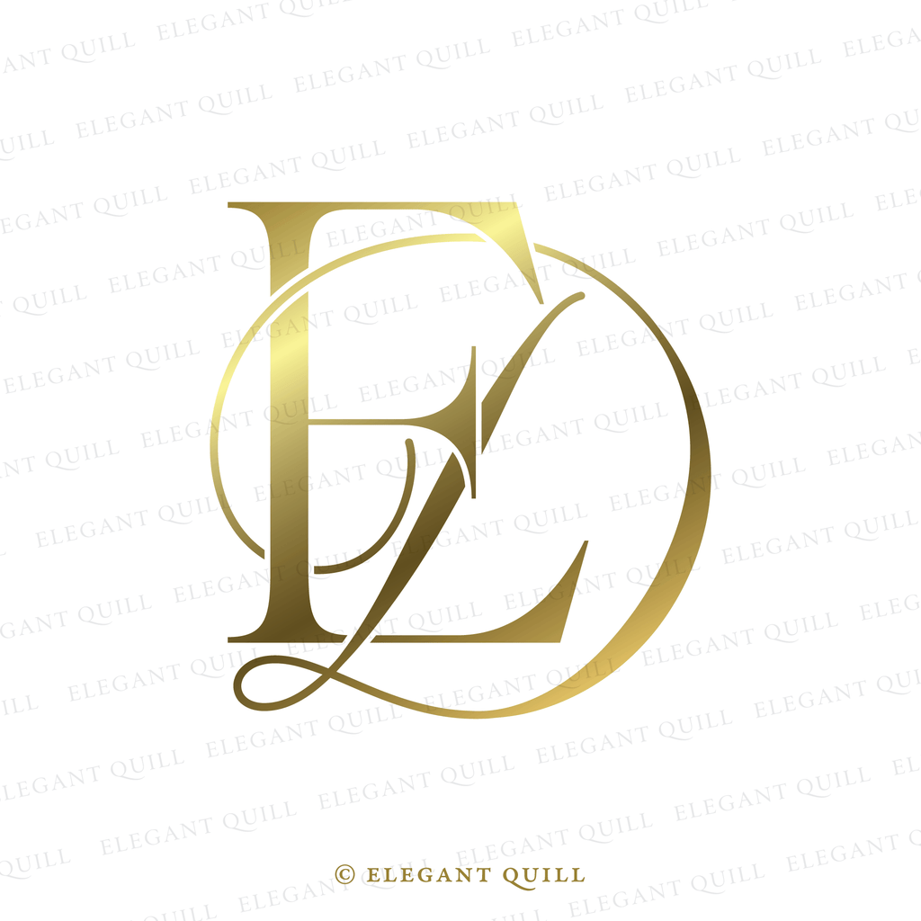 elegant logo, DE initials