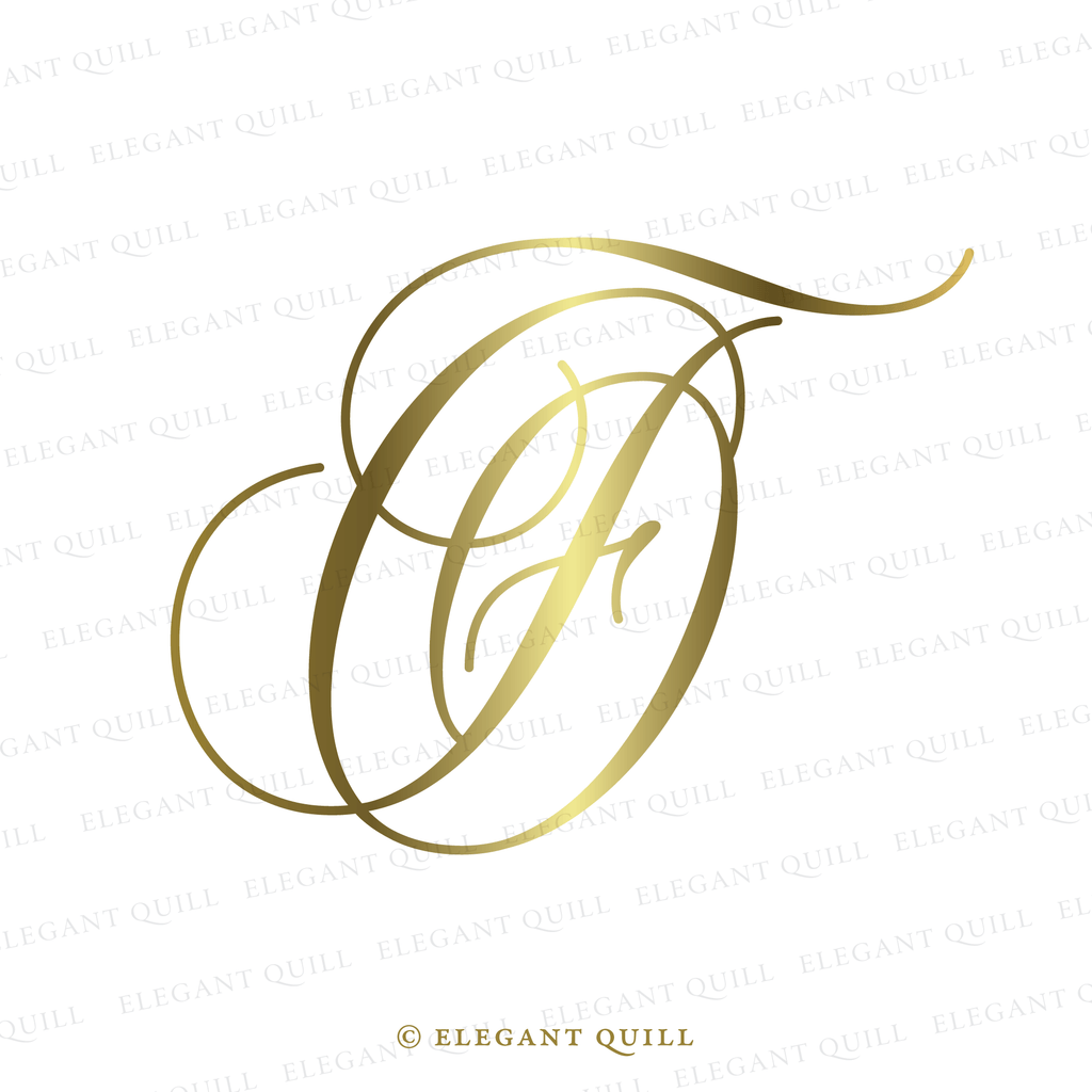 elegant logo, FO initials