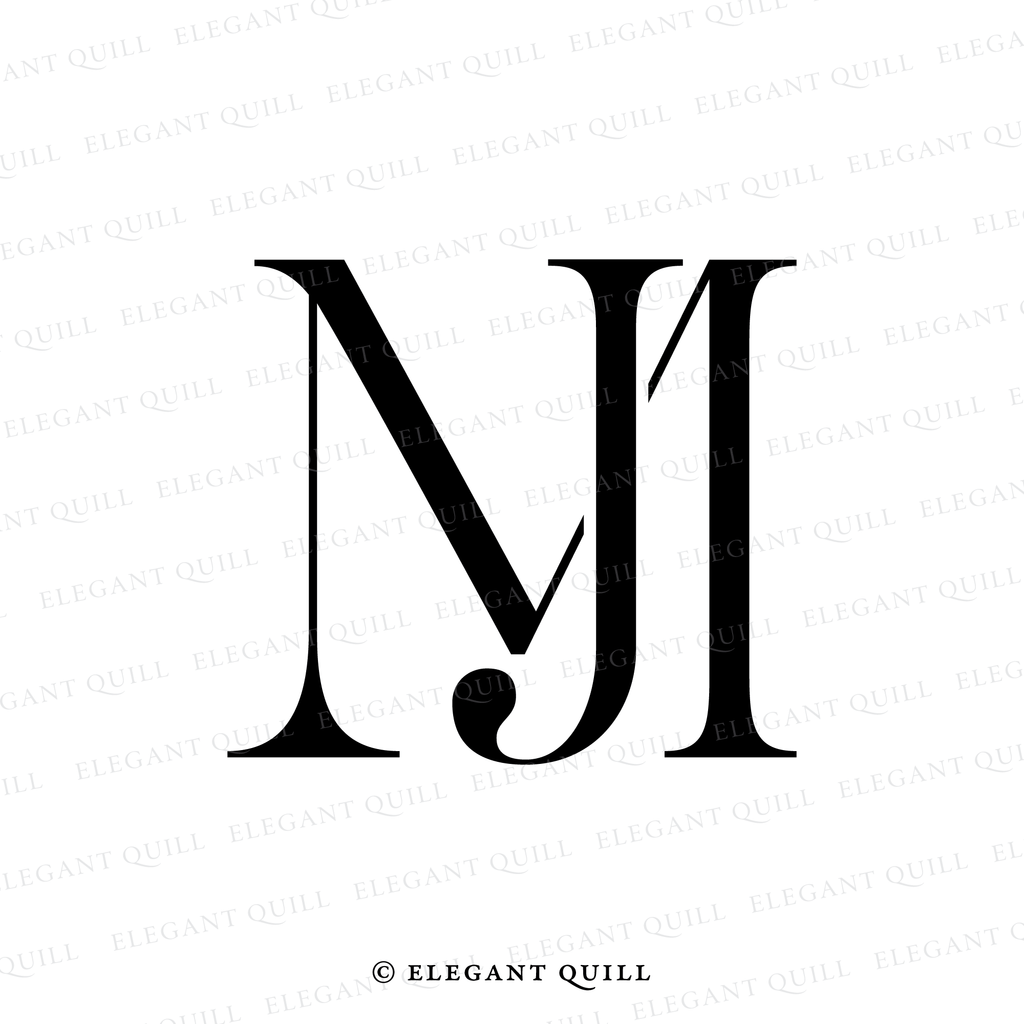 elegant logo, JM initials