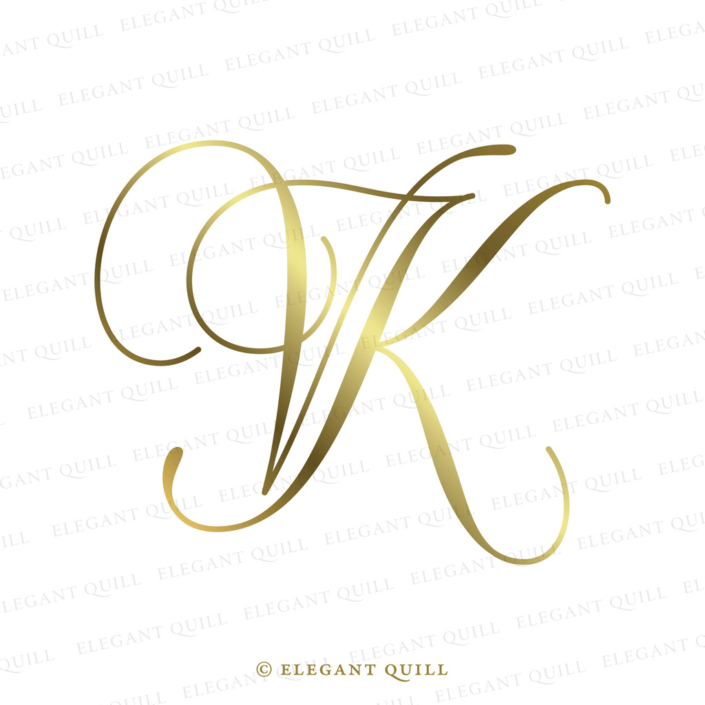 elegant logo, KV initials