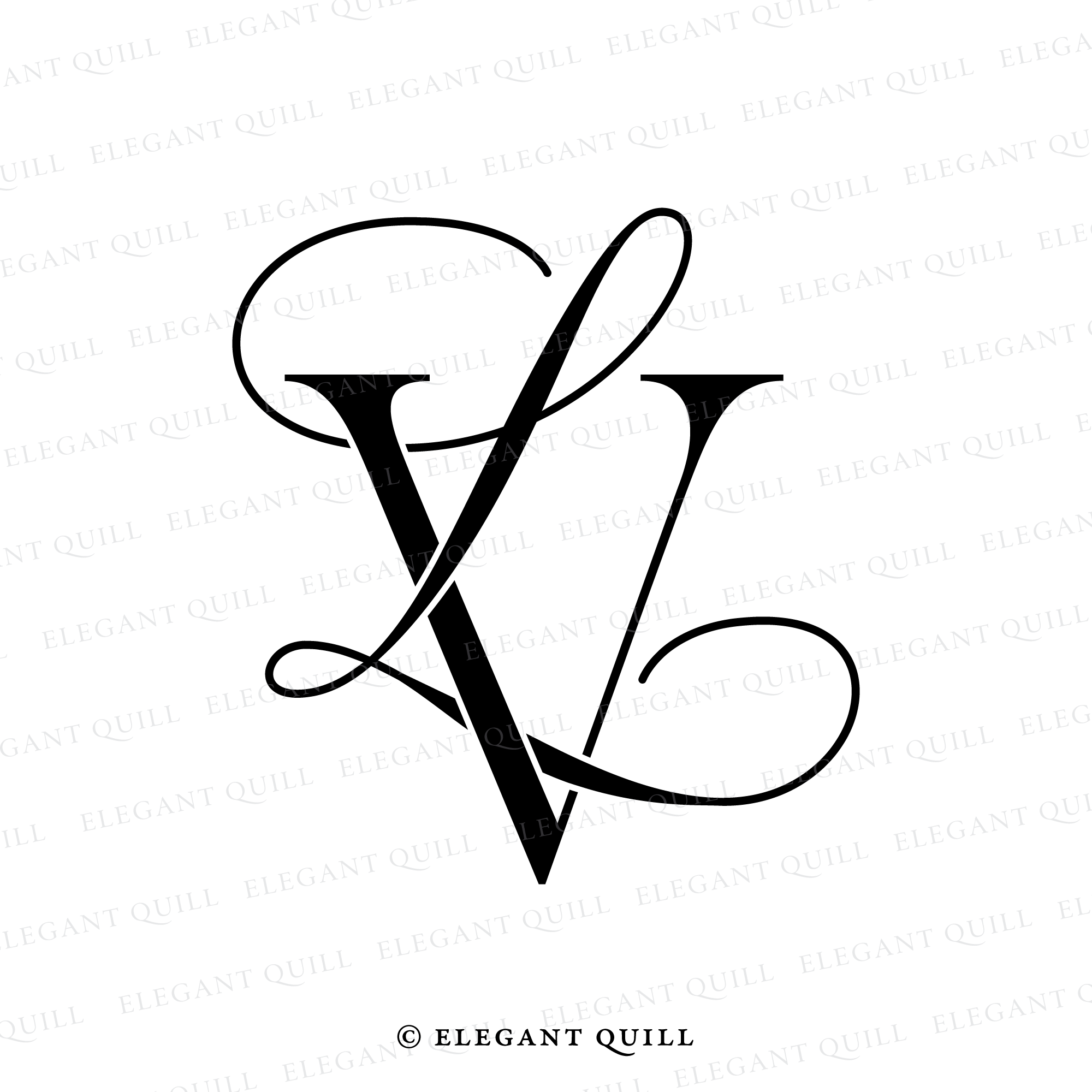 Initial Letter Logo LV Gold And White Color, With Stamp And Circle