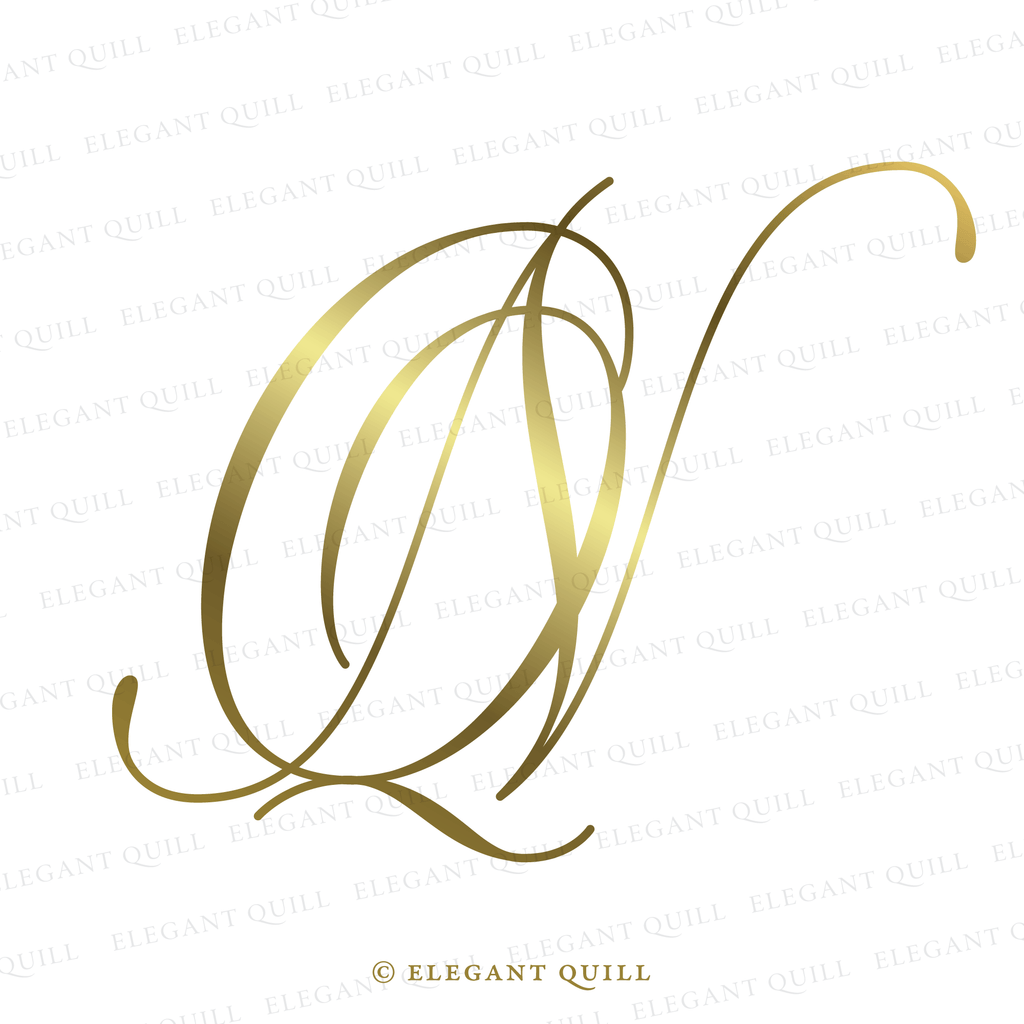 elegant logo, NQ initials