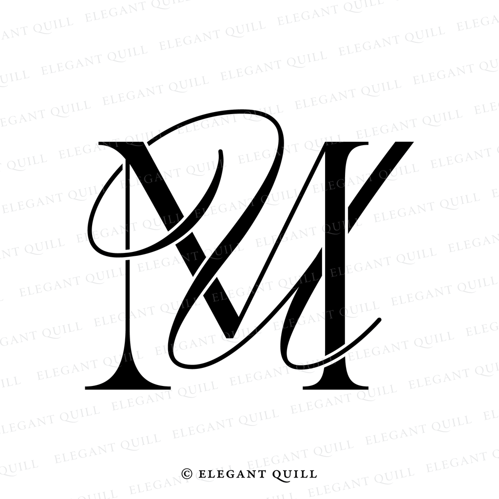 elegant logo, UM initials