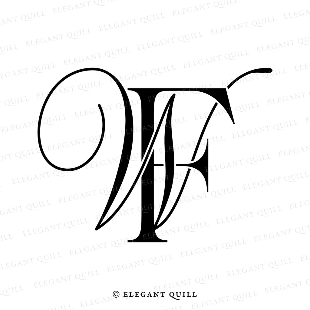 elegant logo, WF initials