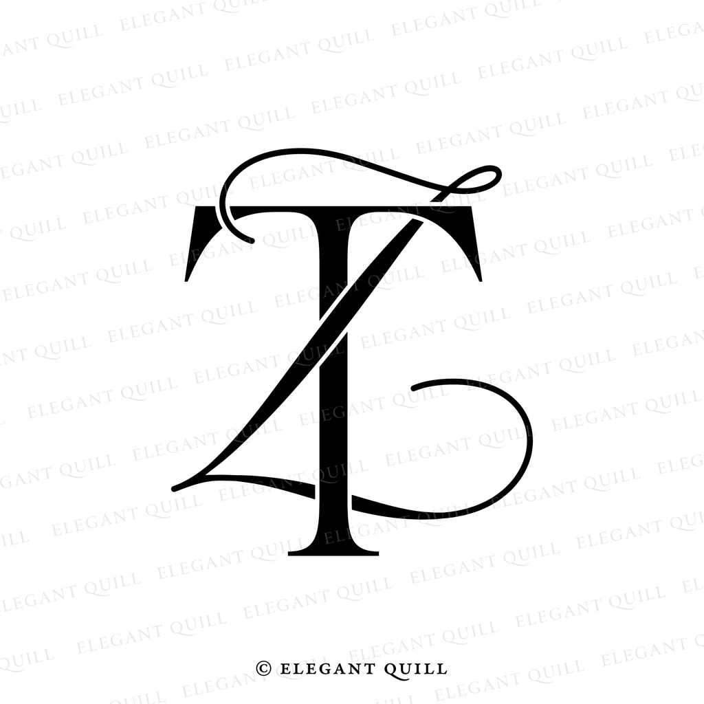 elegant logo, ZT initials
