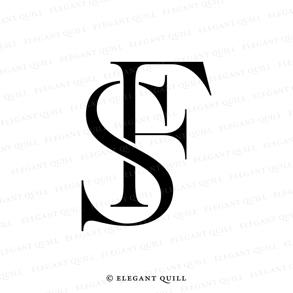 elegant wedding monogram, FS initials