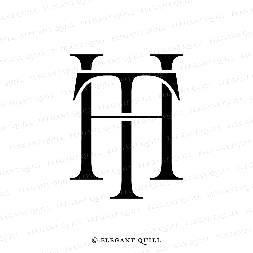 elegant wedding monogram, HT initials