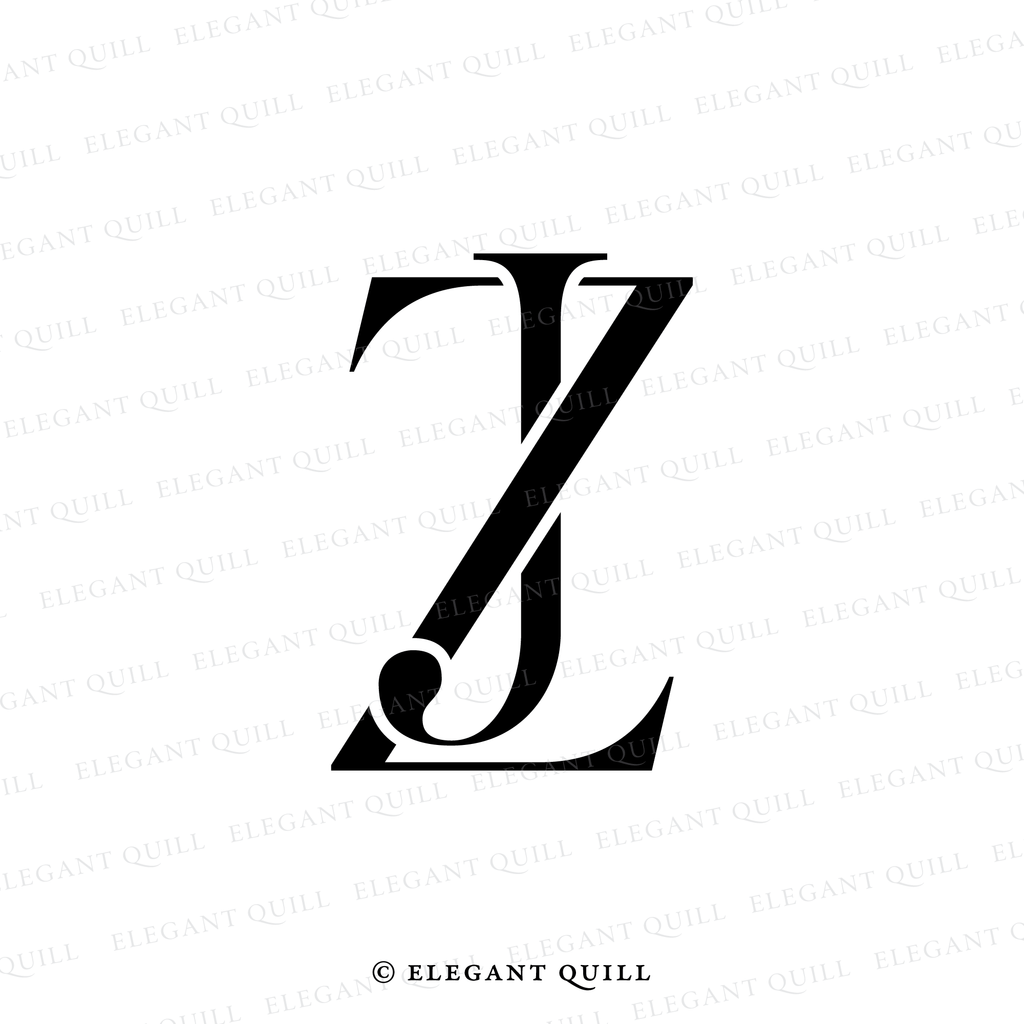 elegant wedding monogram, JZ initials