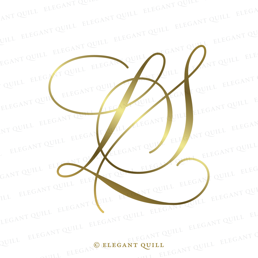 elegant wedding monogram, LS initials