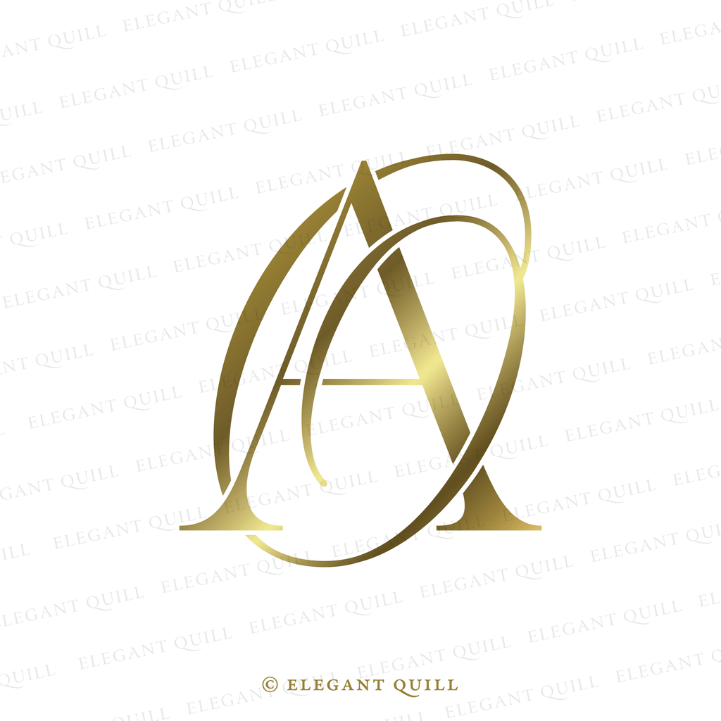 elegant wedding monogram, OA initials