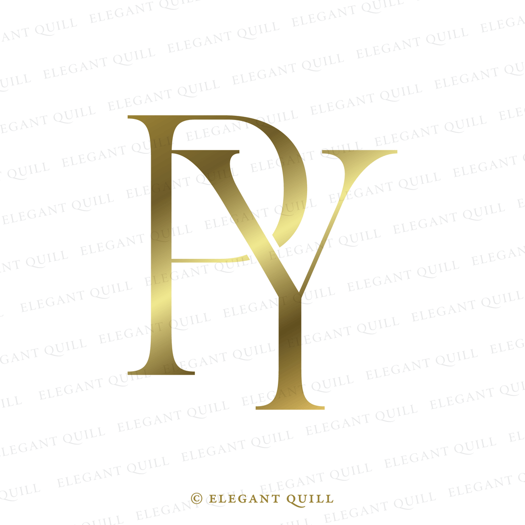 elegant wedding monogram, PY initials