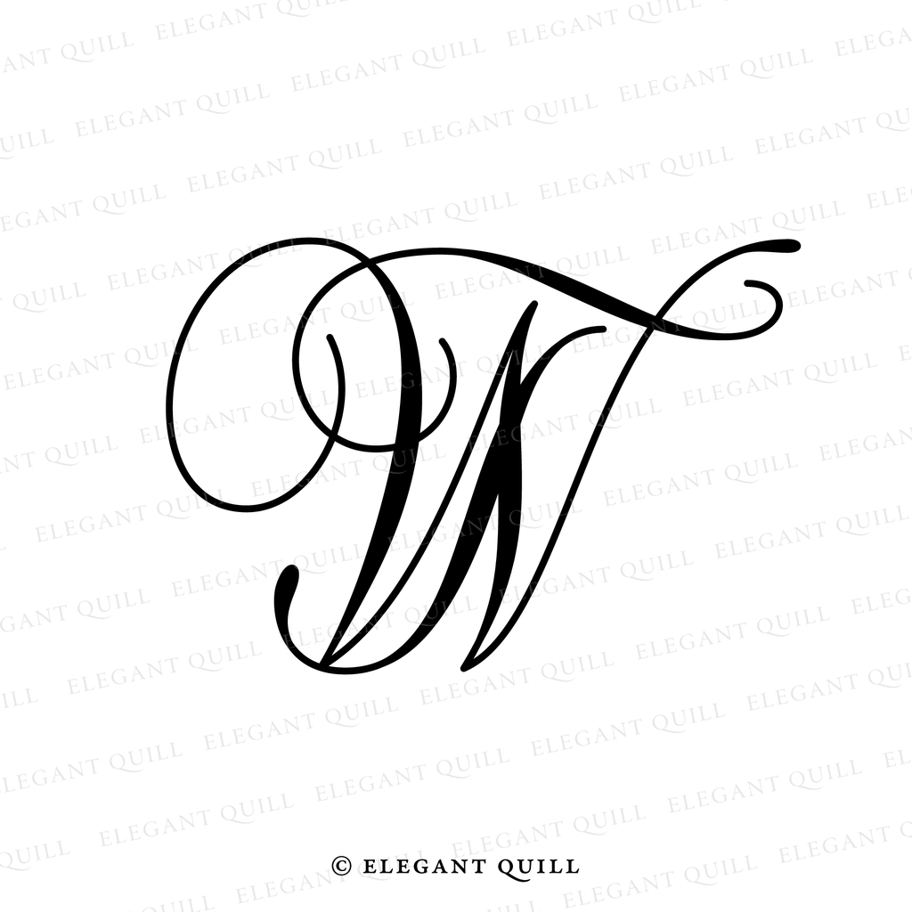 elegant wedding monogram, TW initials