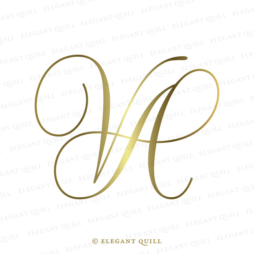 elegant wedding monogram, VA initials