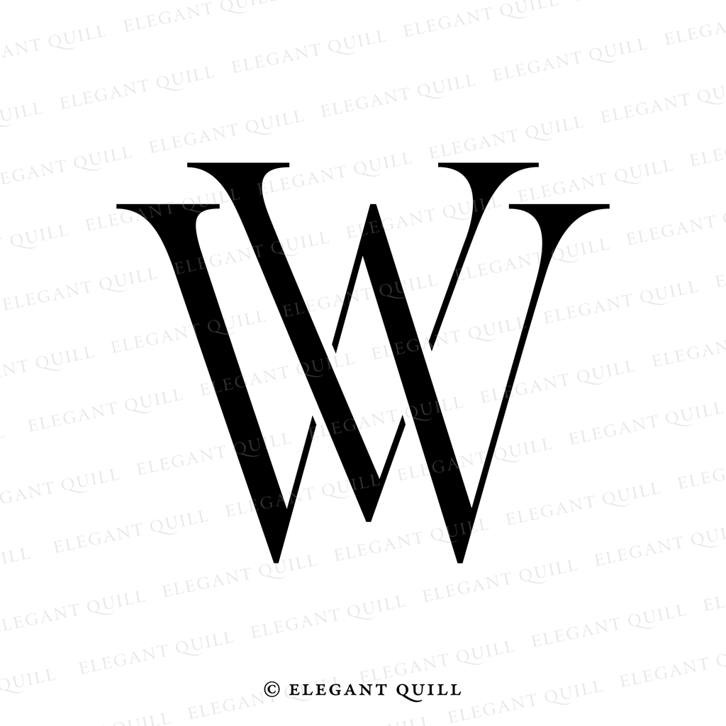 elegant wedding monogram, VW initials