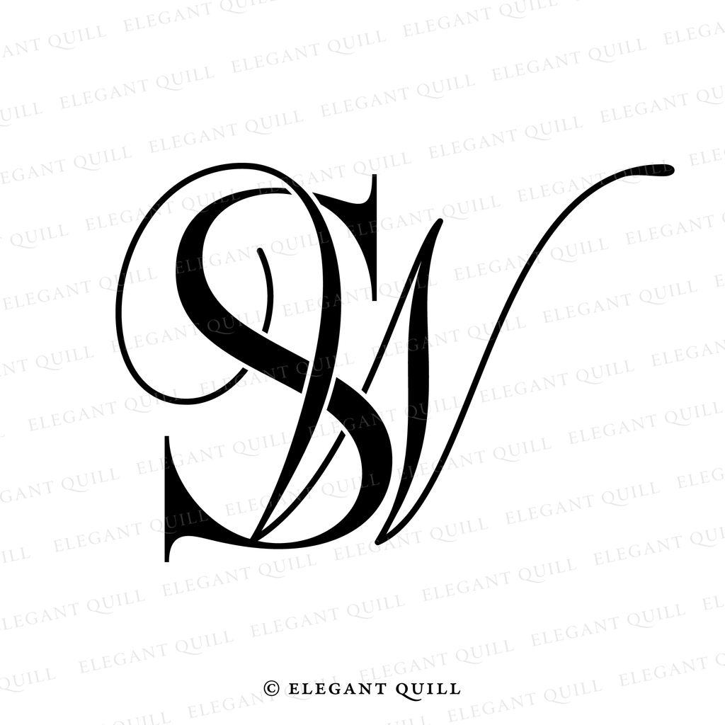 elegant wedding monogram, WS initials