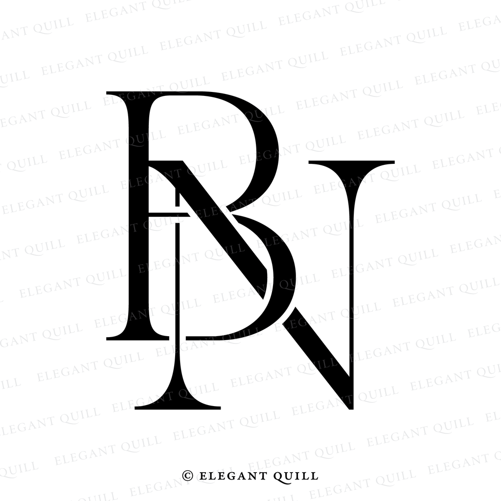 feminine logo, BN initials