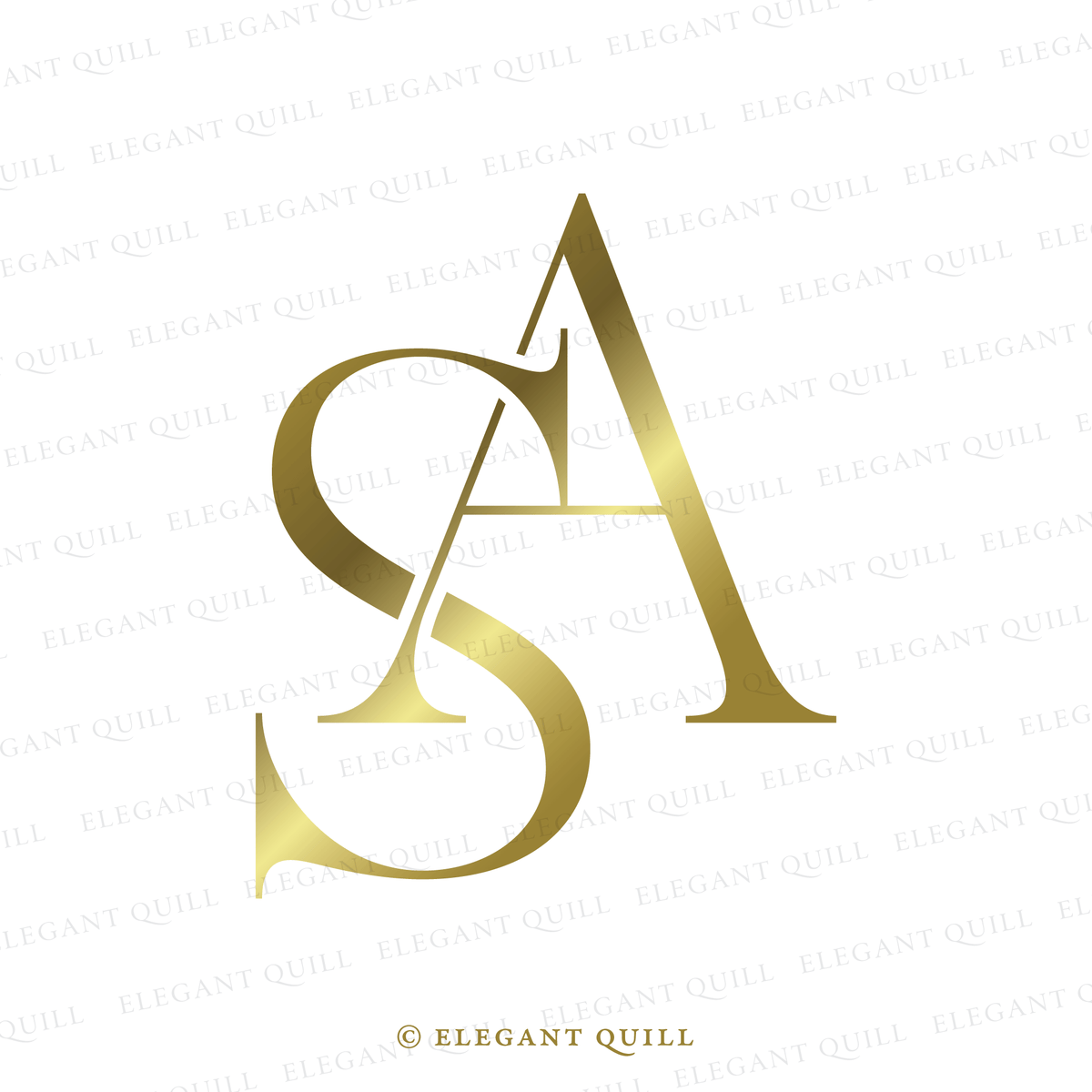 Gobo Monogram, AS Initials Logo – Elegant Quill