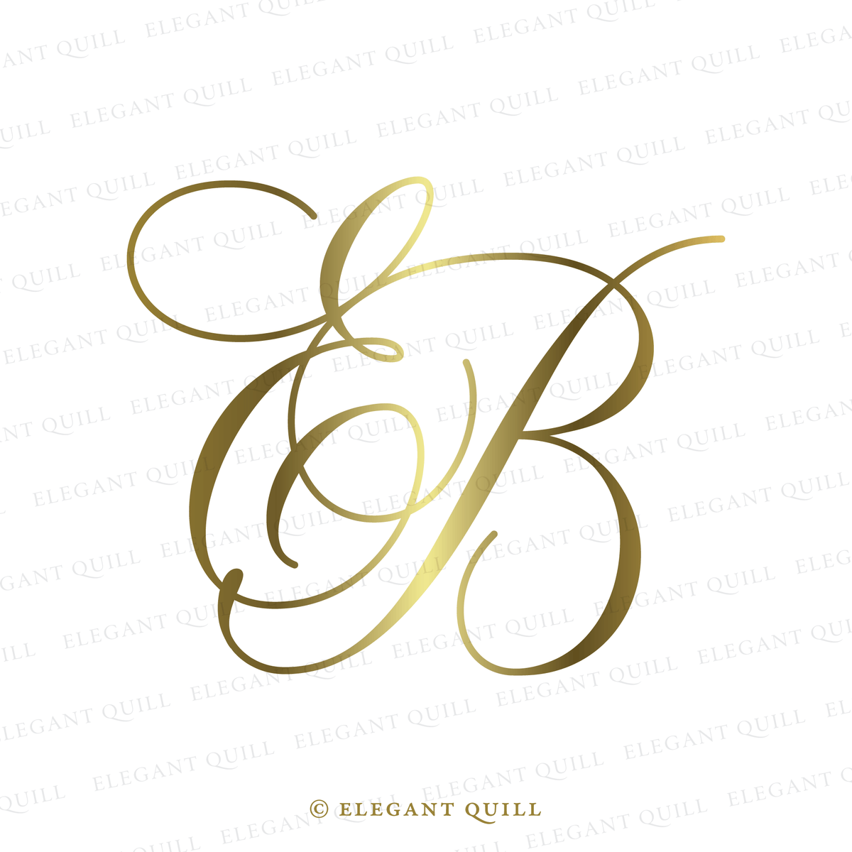 Initial Background Gobo Monogram, BE Initials Logo β Elegant Quill