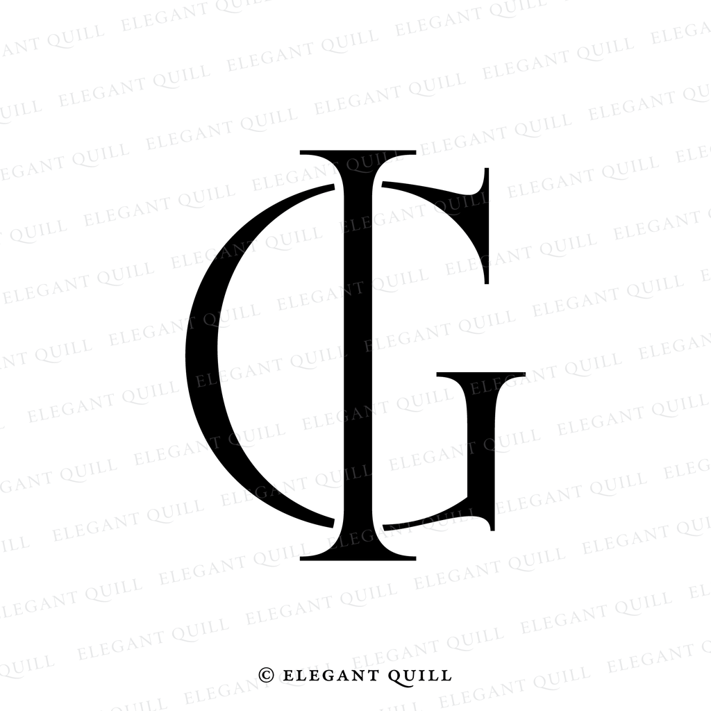 gobo monogram, GI initials